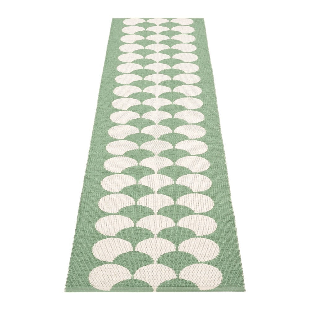 Covor tip traversă pentru interior și exterior verde/crem 70x250 cm Poppy Oregano – Pappelina