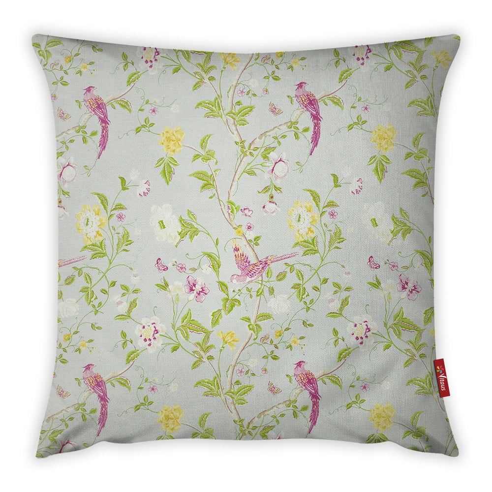 Față de pernă cu amestec din bumbac vitaus flowers, 42 x 42 cm, multicolor