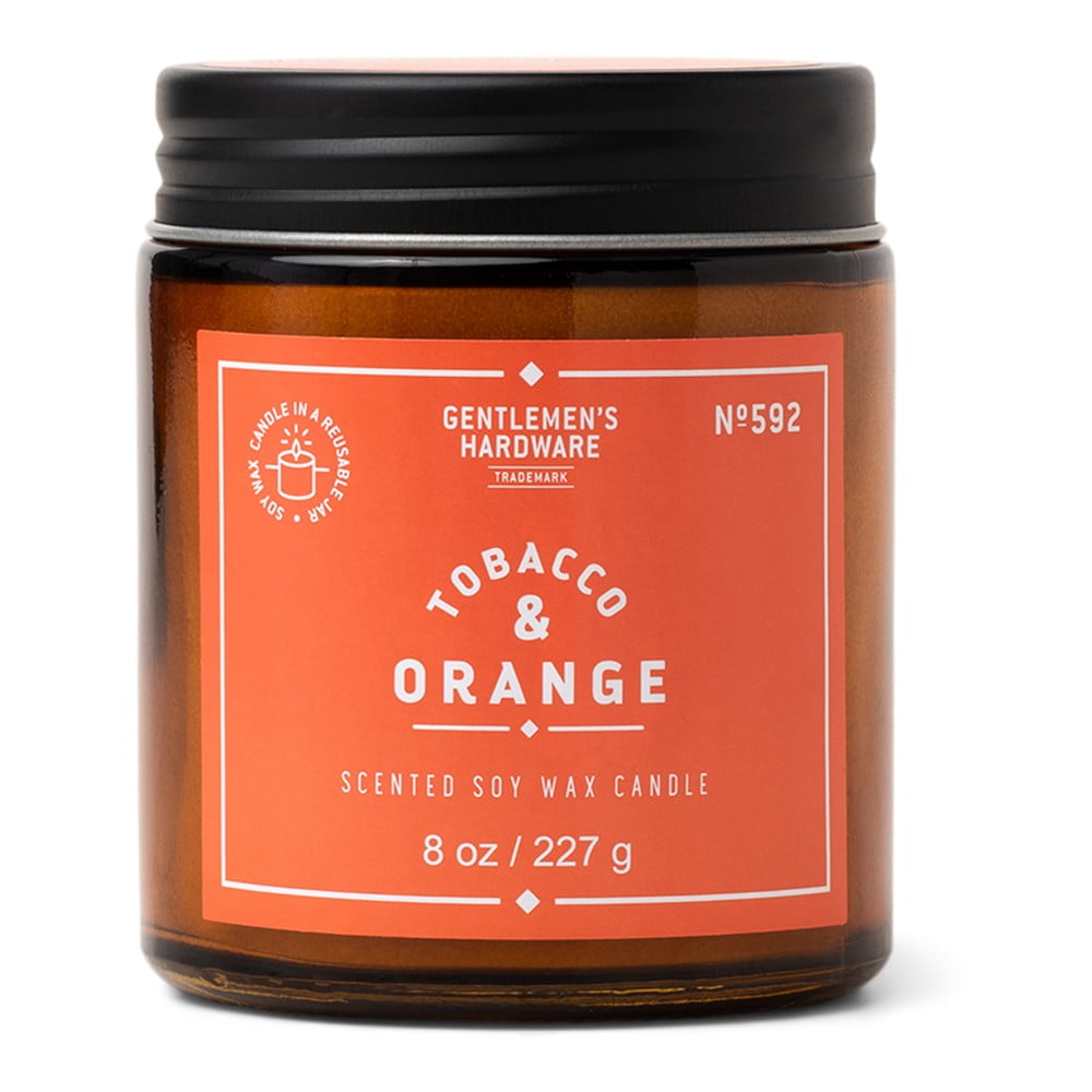 Lumânare parfumată din ceară de soia timp de ardere 48 h tobacco & orange – gentlemen's hardware