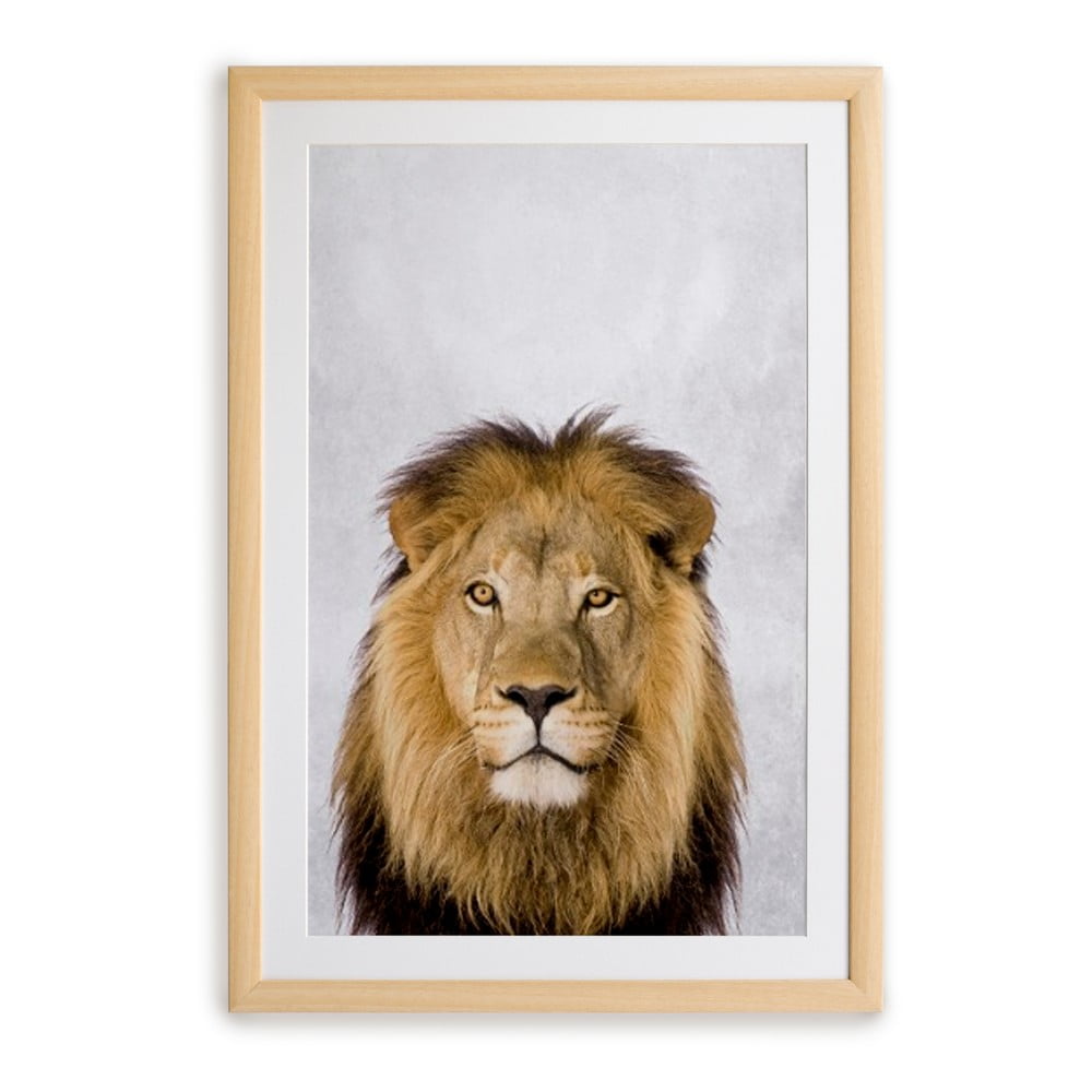 Tablou cu ramă pentru perete Surdic Lion, 30 x 40 cm bonami.ro