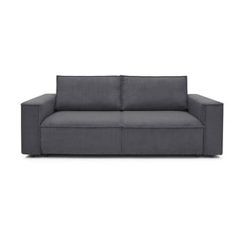 Canapea extensibilă cu velur bobochic paris nihad, 245 cm, gri închis