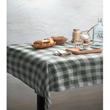 Față de masă linen couture mantel green vichy, 140 x 140 cm
