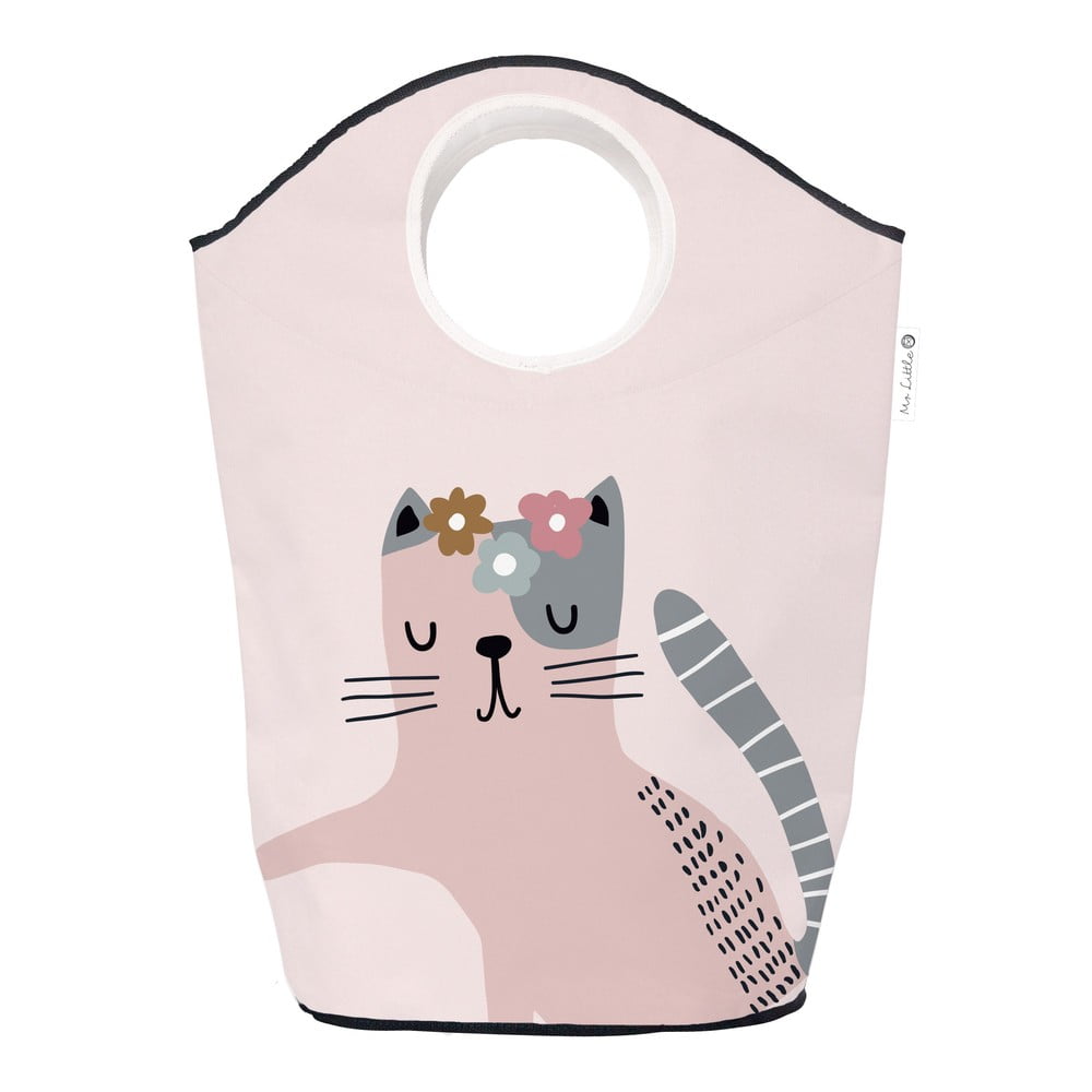  Coș de depozitare pentru copii din țesătură roz Meow Meow - Butter Kings 