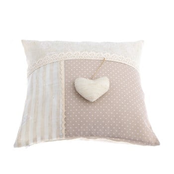Față de pernă dakls beige heart, 40 x 40 cm