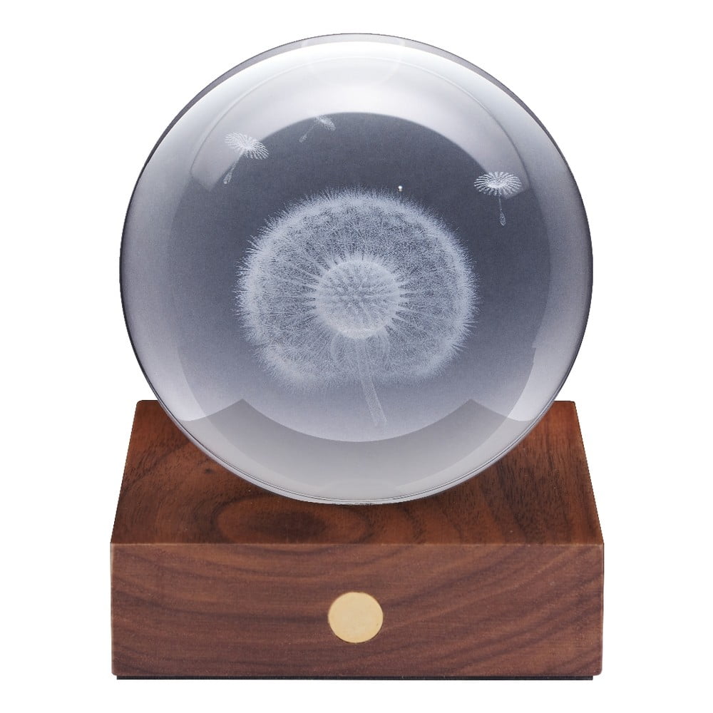  Veioză maro cu luminozitate reglabilă cu abajur din sticlă (înălțime 12 cm) Amber – Gingko 