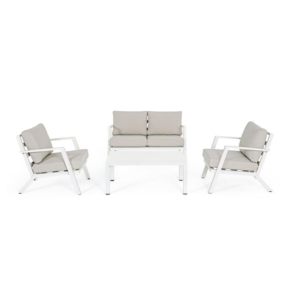 Set mobilier de grădină alb din aluminiu pentru 4 persoane Harley – Bizzotto