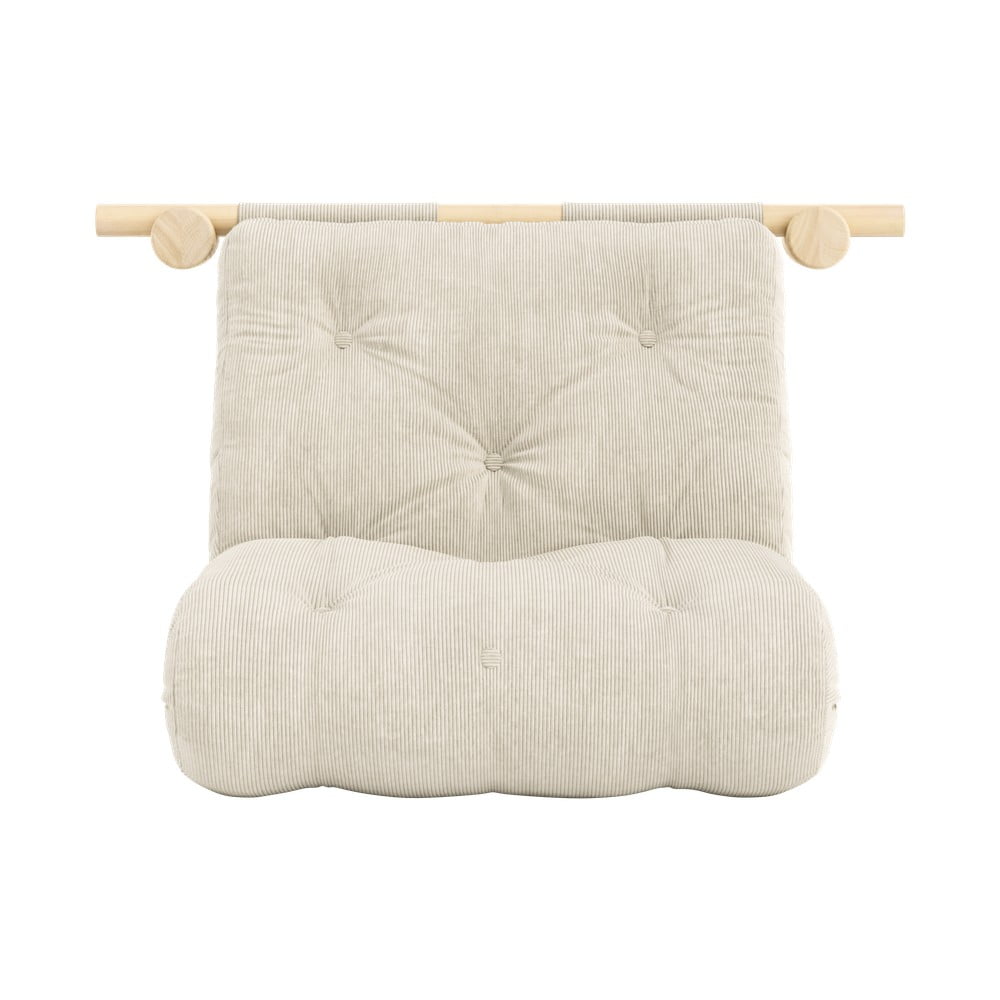 Fotoliu crem cu tapițerie din catifea reiată Hooked – Karup Design