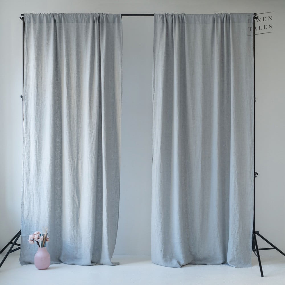 Draperie gri deschis din in 275x230 cm - Linen Tales