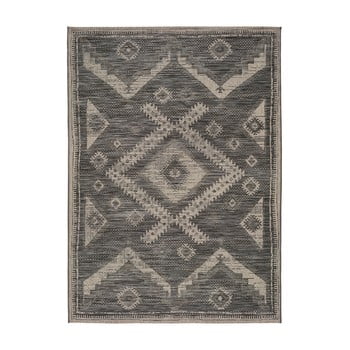 Covor potrivit pentru exterior universal devi ethnic, 80 x 150 cm, gri