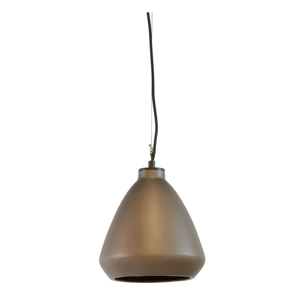 Lustră în culoarea bronz cu abajur din ceramică ø 22,5 cm Desi – Light & Living