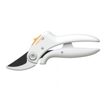 Foarfecă de grădină cu lamă dublă fiskars, alb
