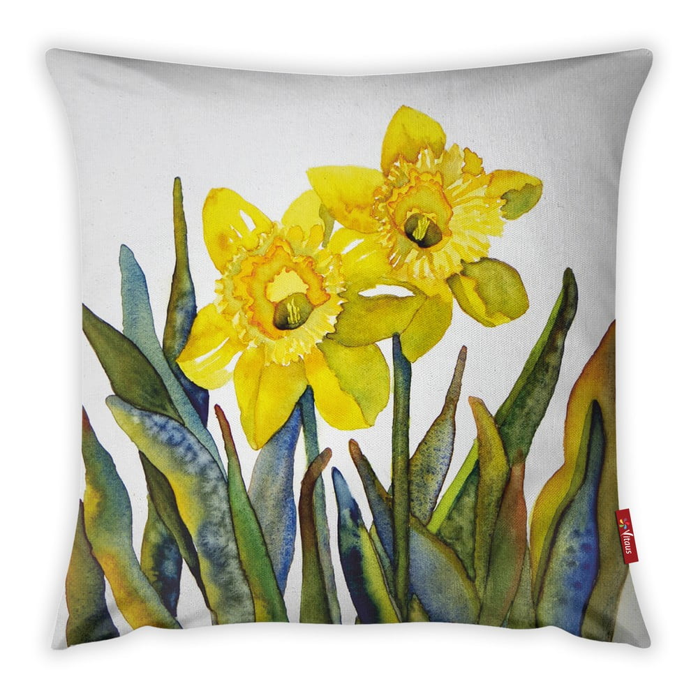 Față de pernă cu amestec din bumbac Vitaus Flowers, 42 x 42 cm amestec imagine noua