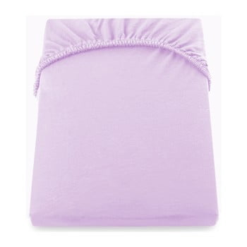 Cearșaf de pat cu elastic DecoKing Nephrite, 180–200 cm, roz - violet