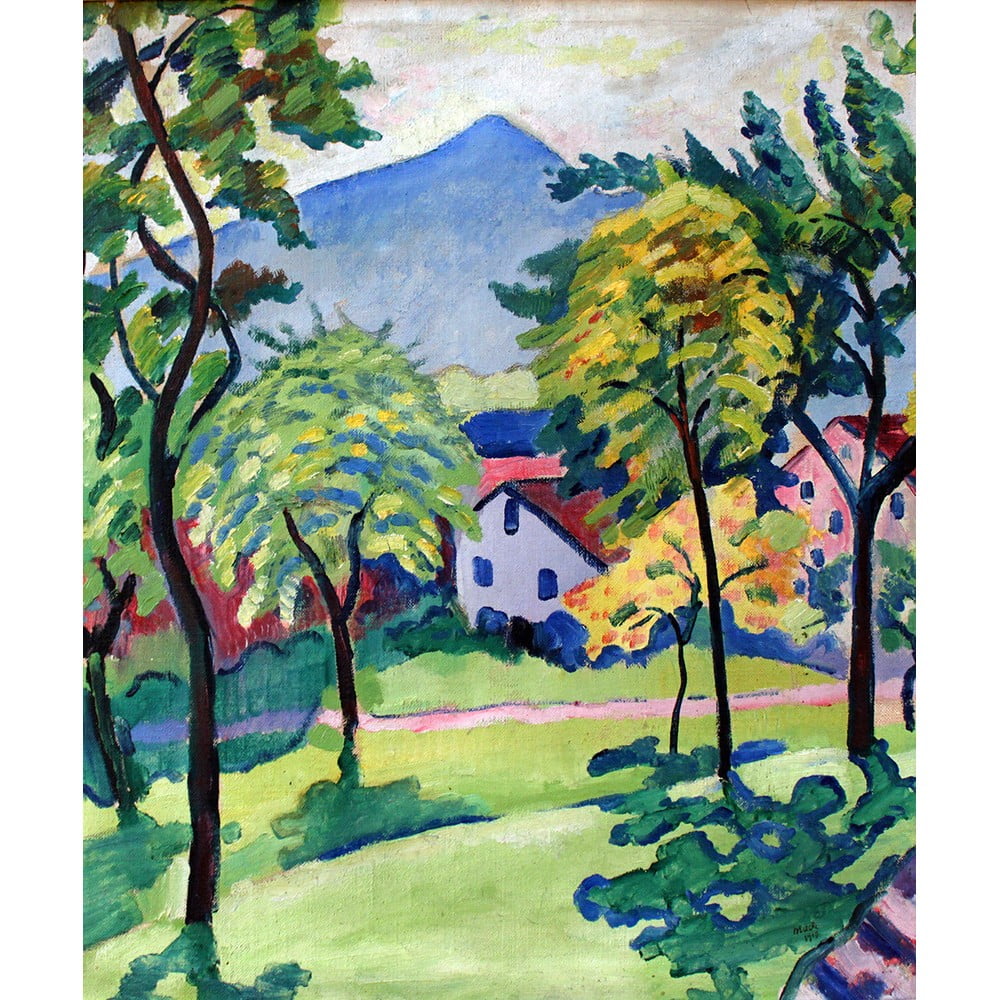 Reproducere tablou August Macke – Tegernsee Landscape, 50 x 60 cm bonami.ro