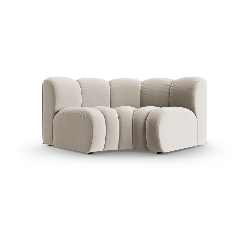 Modul pentru canapea modulară crem cu tapițerie din catifea (cu colț variabil) Lupine – Micadoni