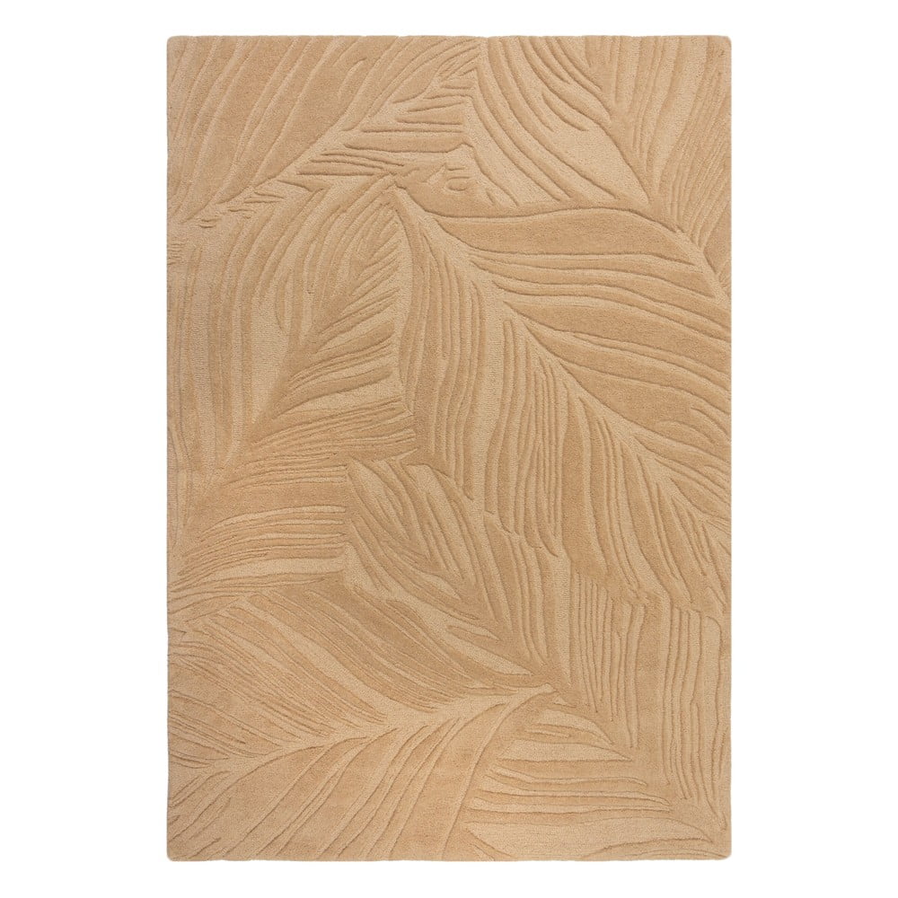 Covor din lână Flair Rugs Lino Leaf, 120 x 170 cm, maro deschis 120 pret redus