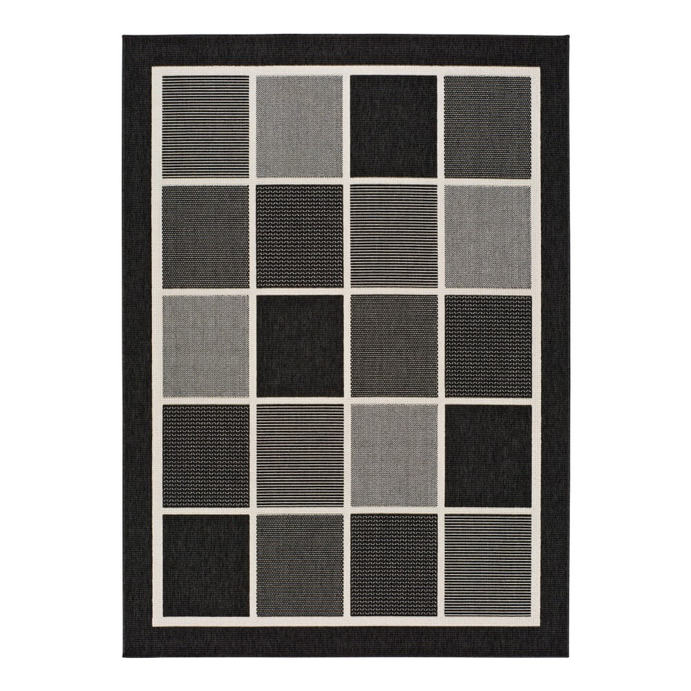 Covor pentru exterior Universal Nicol Squares, 120 x 170 cm, negru-gri 120 imagine noua