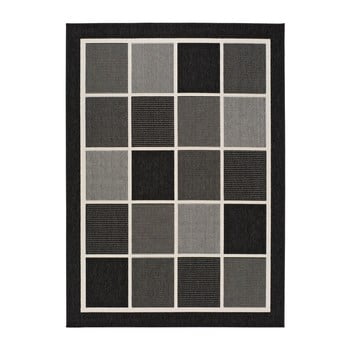 Covor pentru exterior universal nicol squares, 80 x 150 cm, negru-gri