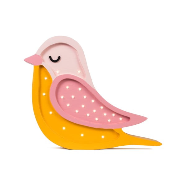 Veioză roz-galben din pin Little Lights Bird, înălțime 36 cm