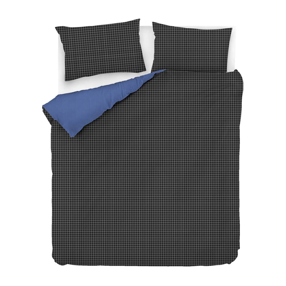 Poza Lenjerie de pat albastra din bumbac pentru pat dublu/extinsa 200x220 cm Oslo - Mijolnir