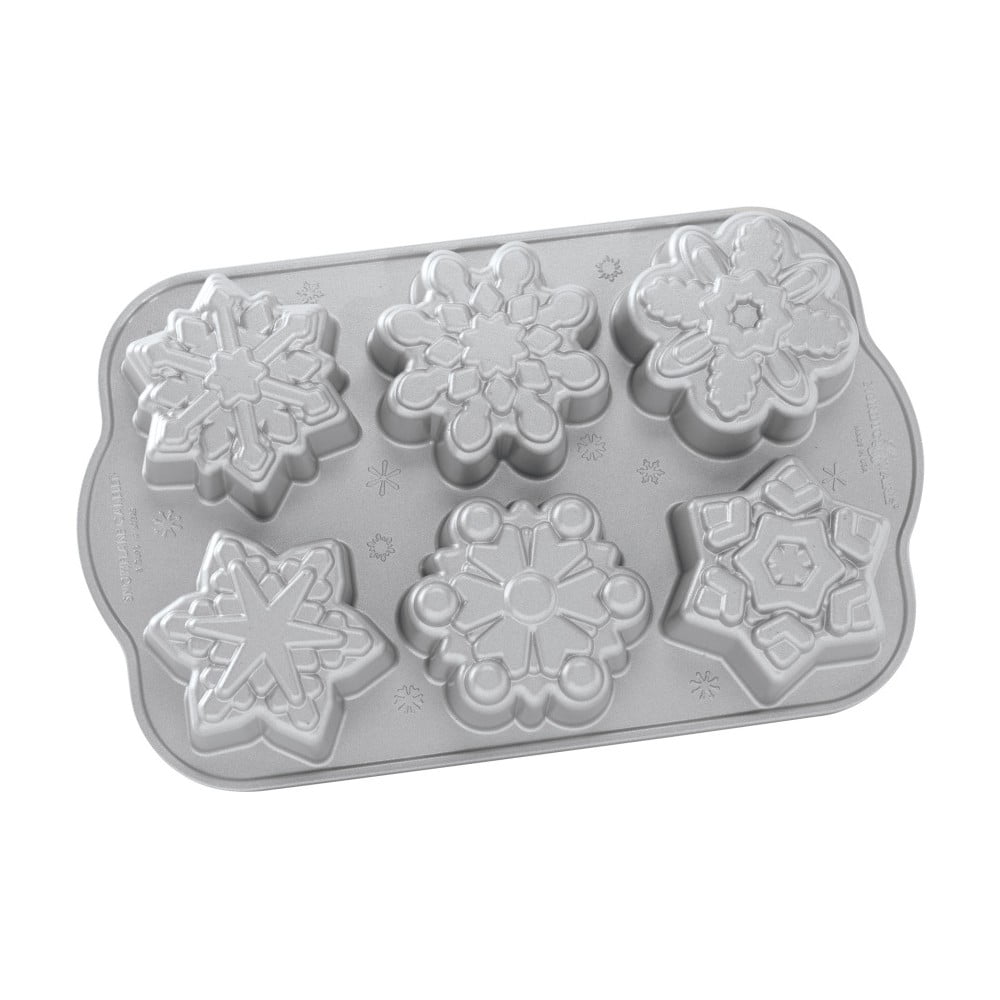 Formă pentru 6 mini prăjituri Nordic Ware Snowflakes, 700 ml bonami.ro