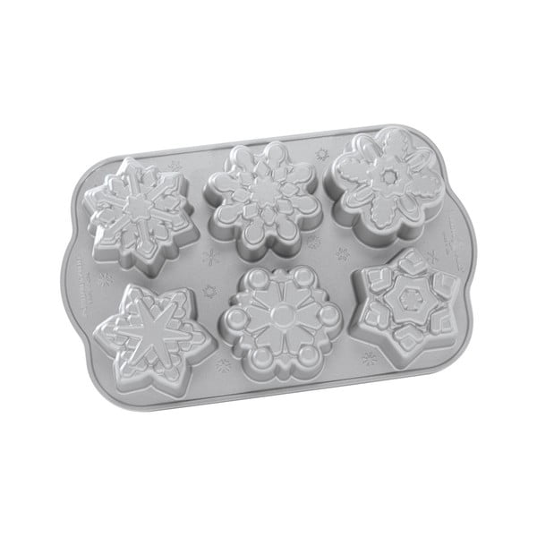 Formă pentru 6 mini prăjituri Nordic Ware Snowflakes, 700 ml