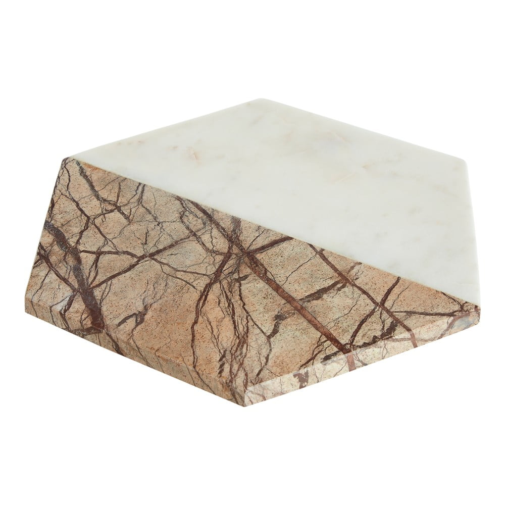 Platou de servire din marmură Premier Housewares Marble, alb - bej