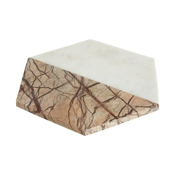 Platou de servire din marmură premier housewares marble, alb - bej