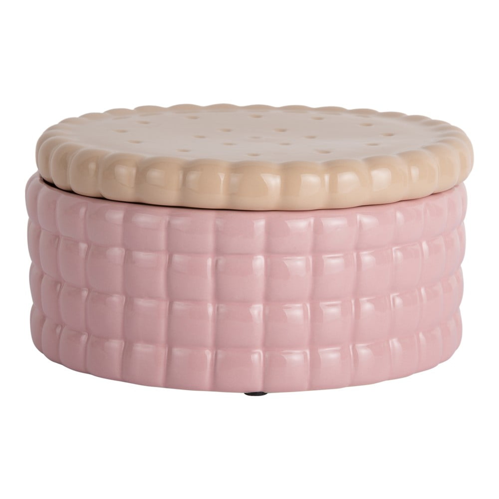 Cutie de depozitare roz-deschis din ceramică decorativă ø 20x10 cm Biscuit Box – PT LIVING