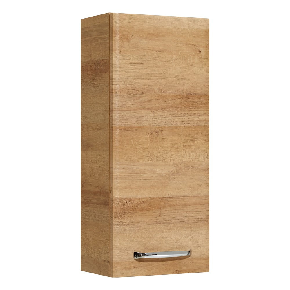Dulap de baie în culoare naturală suspendat cu aspect de lemn de stejar 70x30 cm Quickset 318 – Pelipal