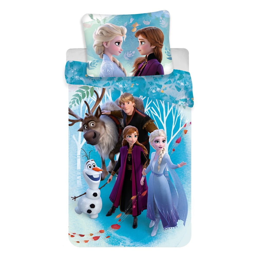 Lenjerie de pat pentru copii din bumbac pentru pat de o persoană 140x200 cm Frozen – Jerry Fabrics