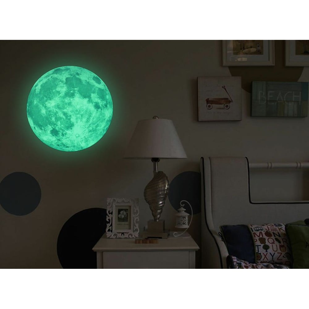 Autocolant fosforescent Ambiance Real Moon, ⌀ 30 cm Ambiance