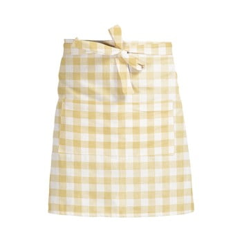 Șorț textil Linen Couture Delantal de Lino Yellow Vichy poza bonami.ro