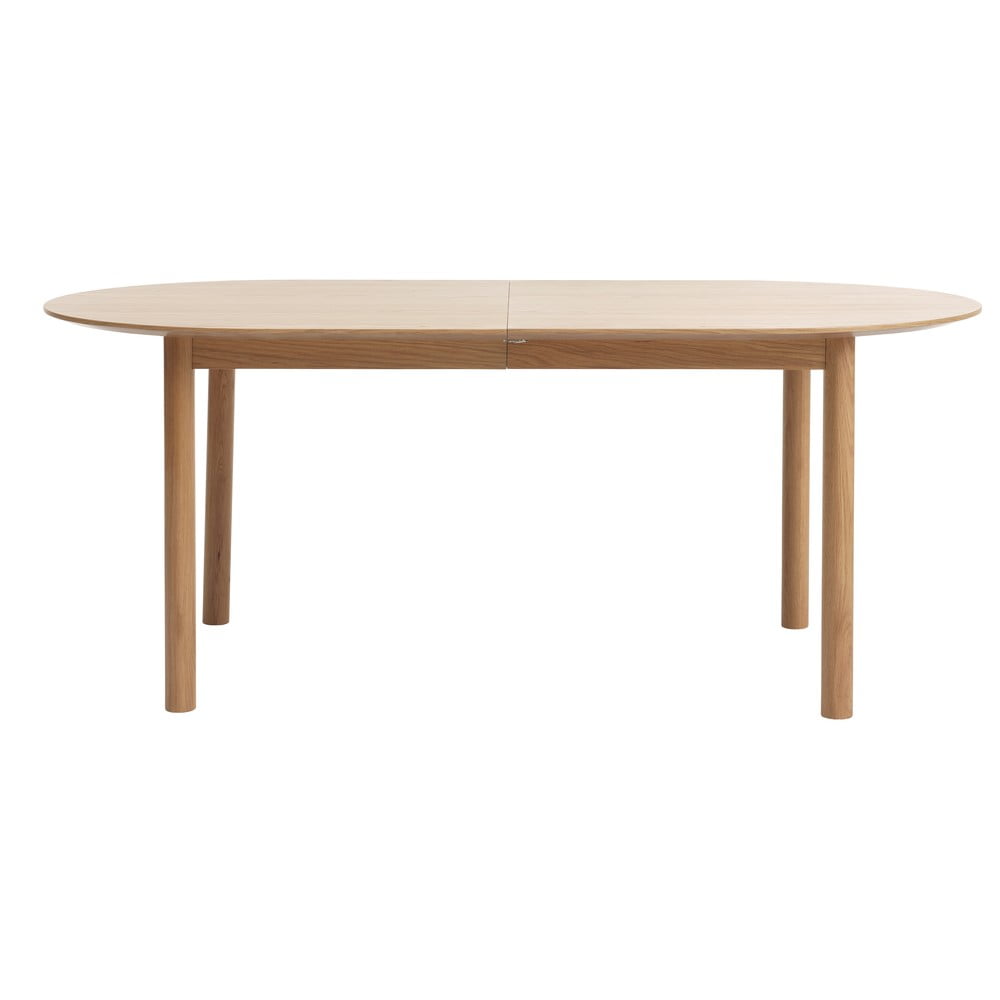 Masă de dining în culoare naturală extensibilă cu blat cu aspect de lemn de stejar 100x190 cm Gallina – Unique Furniture