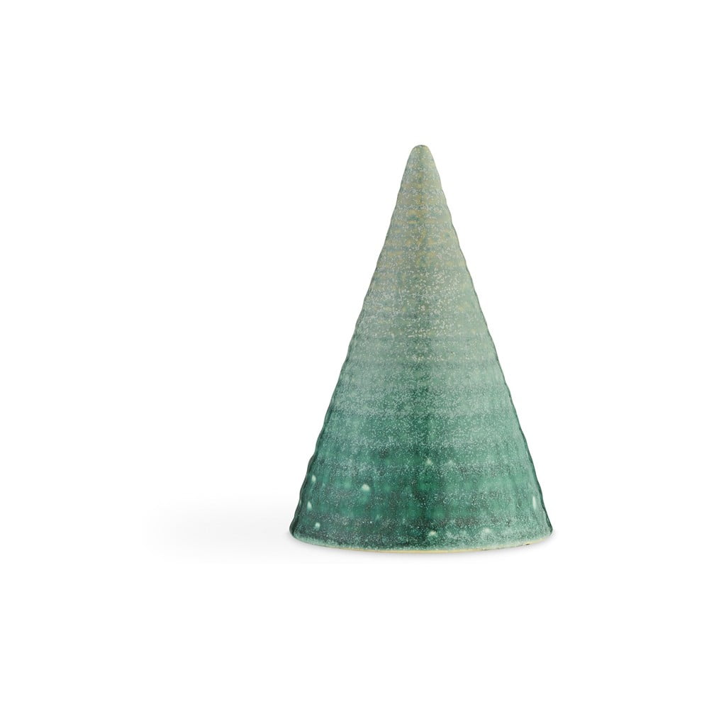 Statuetă decorativă din ceramică Kähler Design Glazed Cone Aqua, înălțime 15 cm, turcoaz