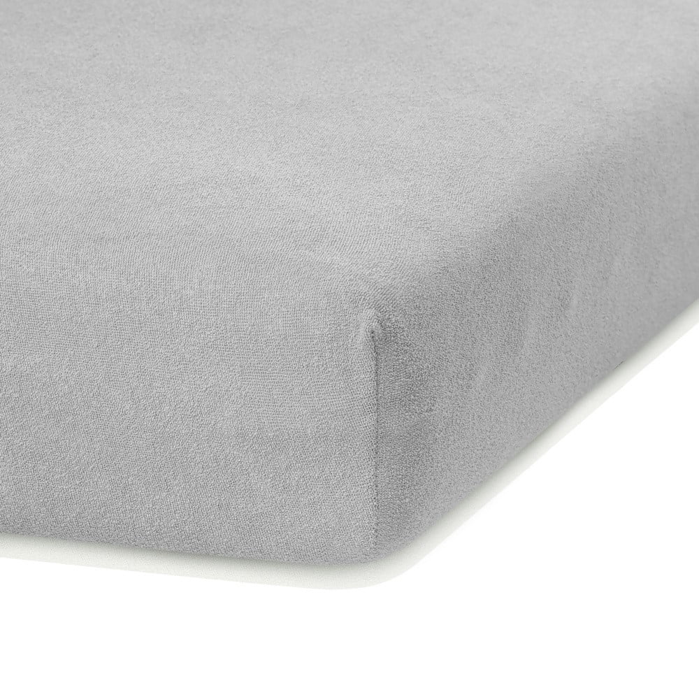 Cearșaf elastic pentru pat dublu AmeliaHome Ruby Siesta, 200-220 x 200 cm, gri 200 imagine noua somnexpo.ro