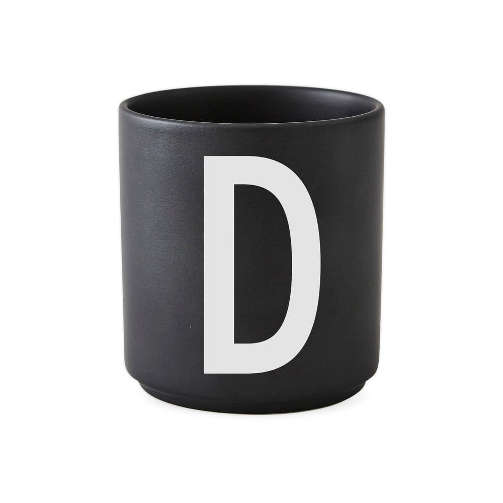 Cană din porțelan Design Letters Alphabet D, 250 ml, negru bonami.ro
