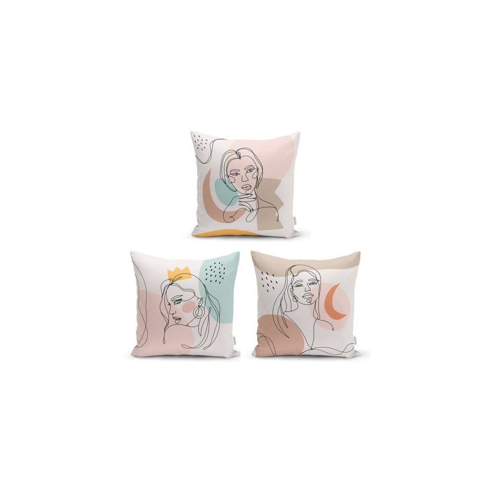 Set 3 fețe de pernă decorative Minimalist Cushion Covers Minimalist Line, 45 x 45 cm bonami.ro imagine noua