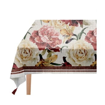Față de masă linen couture roses, 140 x 140 cm