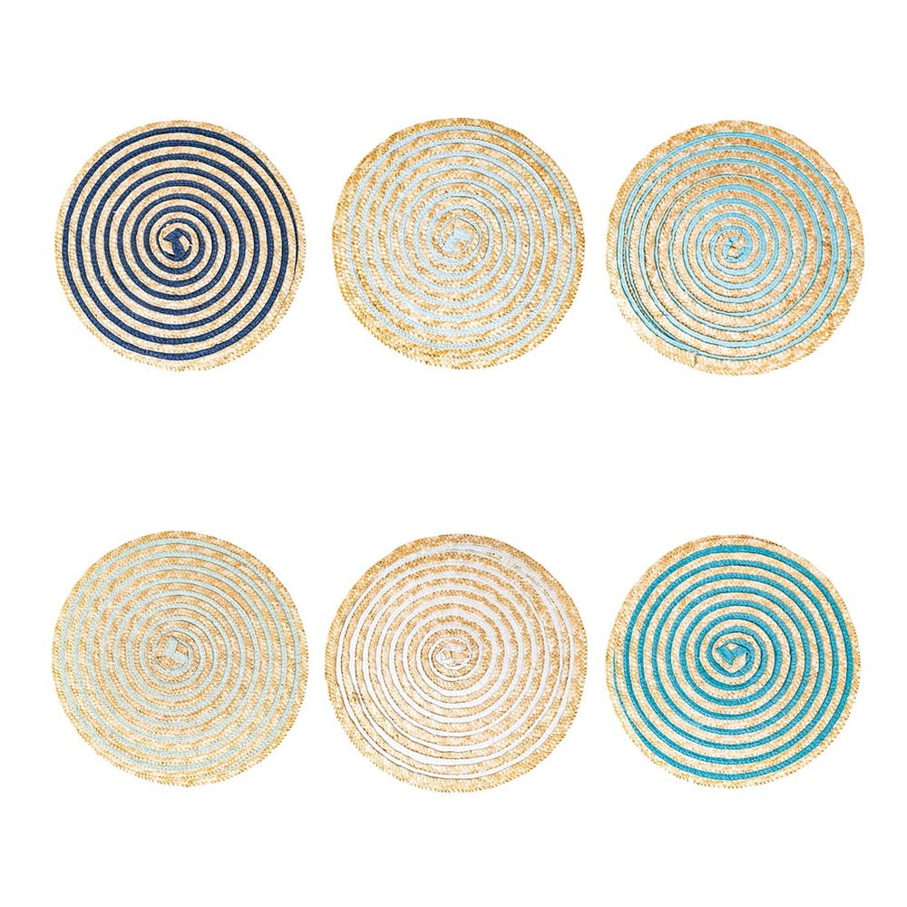 Suporturi pentru farfurii din rafie 6 buc. ø 38 cm spiral – villa d'este