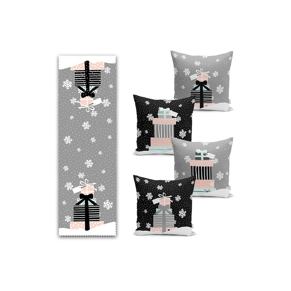 Set de Crăciun de naproan de masă și 4 fețe de pernă 42×42 cm – Mila Home 42x42 imagine noua somnexpo.ro