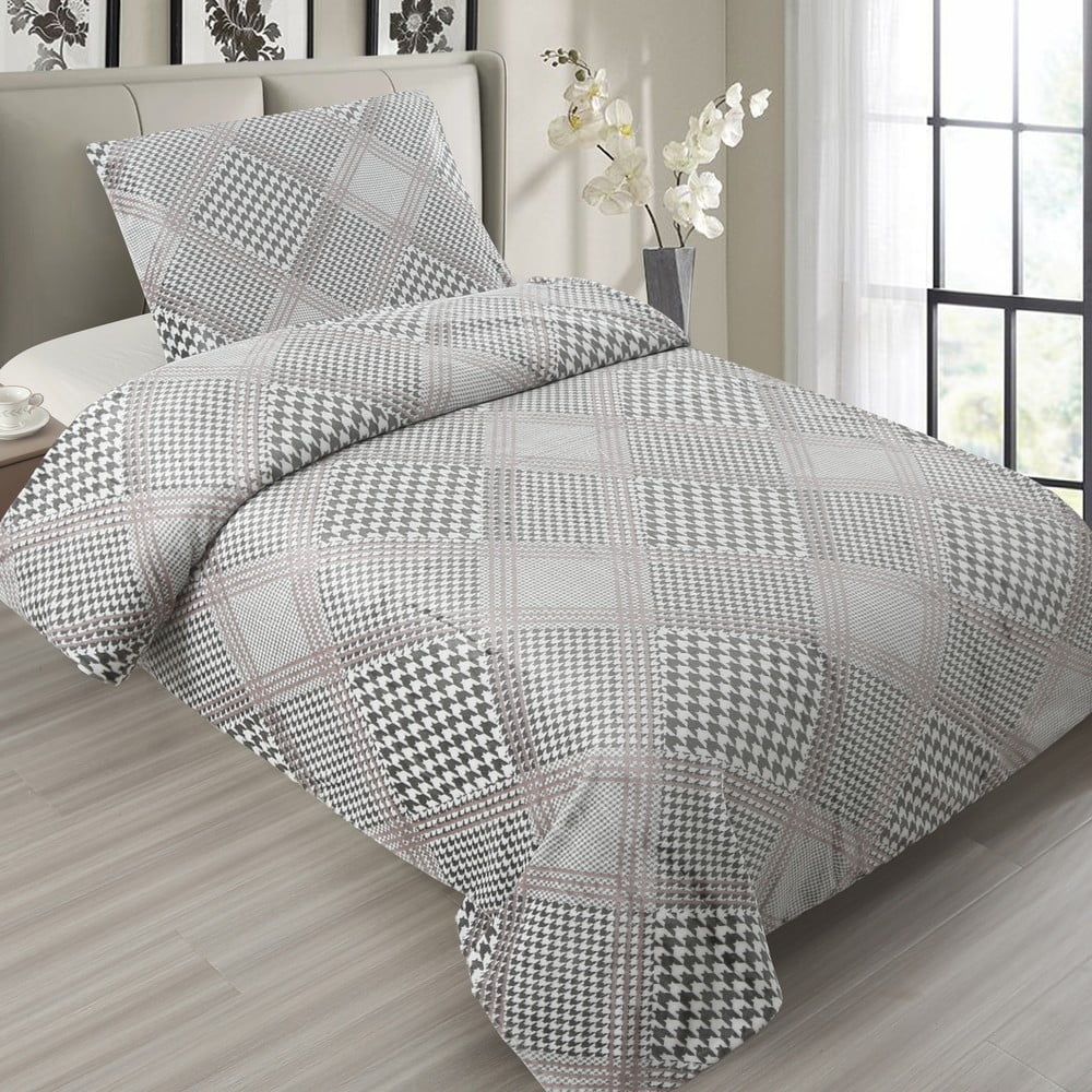  Lenjerie de pat gri din micropluș pentru pat de o persoană 140x200 cm – My House 