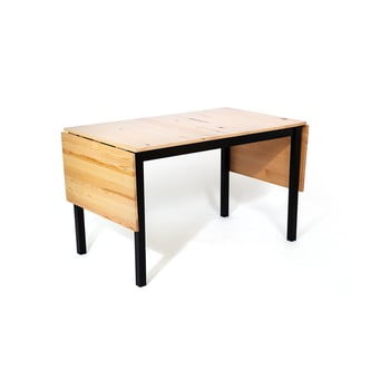 Masă dining extensibilă loomi.design brisbane, 120 (200) x 70 cm, negru-natural