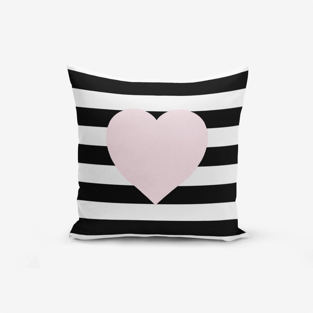 Față de pernă cu amestec de bumbac Minimalist Cushion Covers Striped Pink, 45 x 45 cm amestec imagine noua