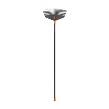 Greblă din aluminiu cu mâner pentru frunze fiskars solid, lățime 41,5 cm, negru