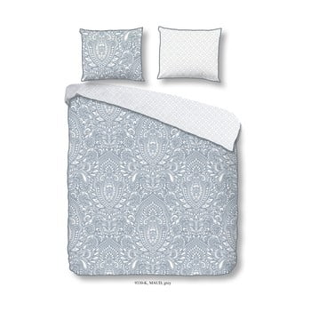 Lenjerie din bumbac pentru pat de o persoană descanso ornament, 140 x 220 cm, albastru - alb