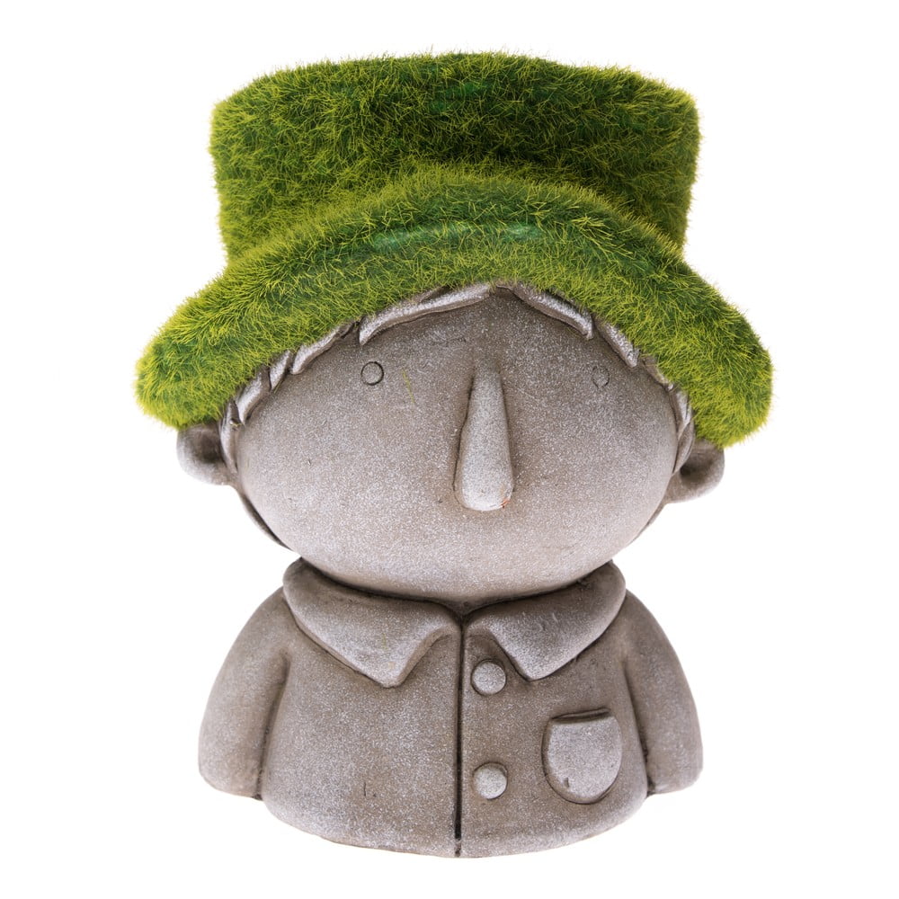 Ghiveci din ceramică Dakls Mr. Gardener, înălțime 19 cm, verde - gri