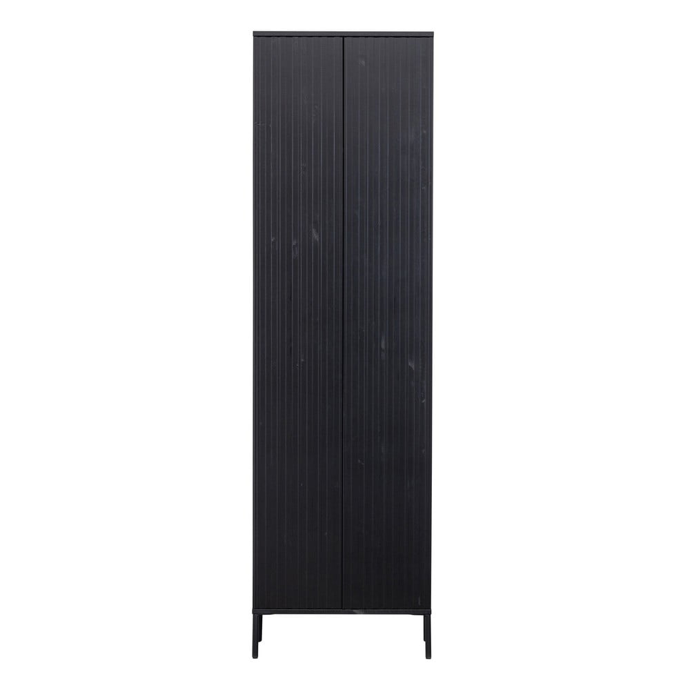  Dulap negru din lemn de pin 60x210 cm Gravure – WOOOD 