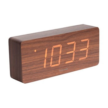 Ceas alarmă cu aspect din lemn karlsson cube, 21 x 9 cm