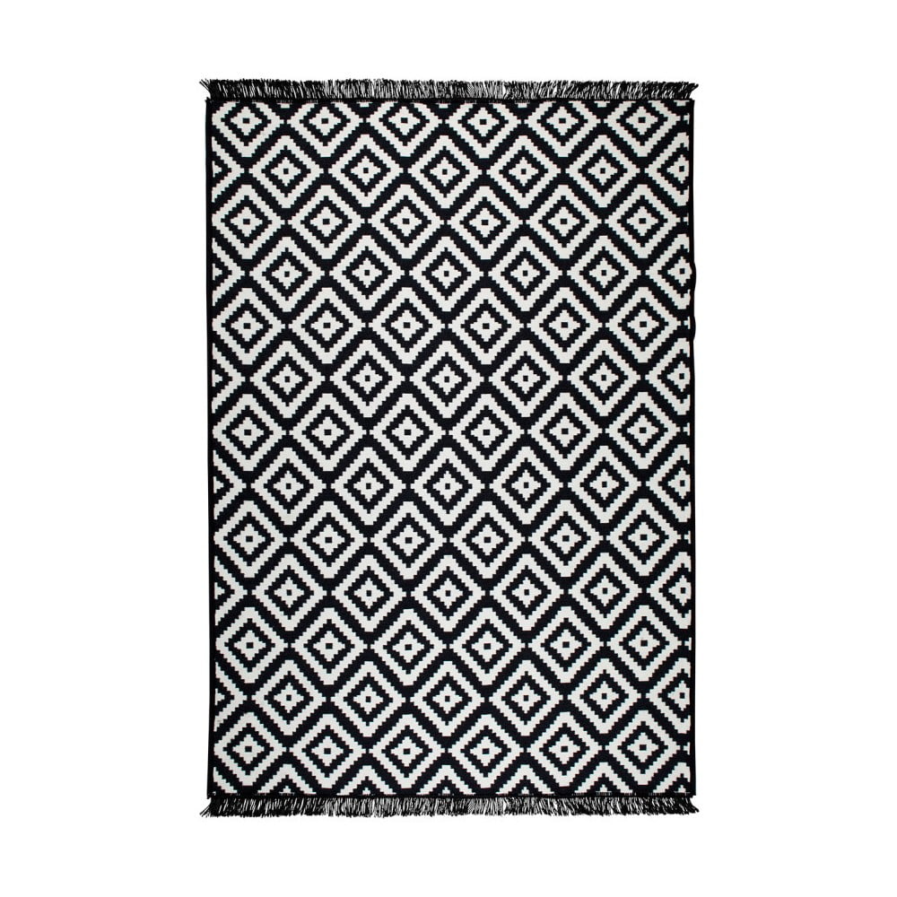 Covor reversibil Cihan Bilisim Tekstil Helen, 80 x 150 cm, negru-alb bonami.ro